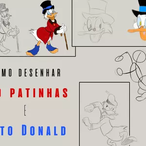 Imagem de capa para o Ebook Como desenhar Tio Patinhas e Pato Donald
