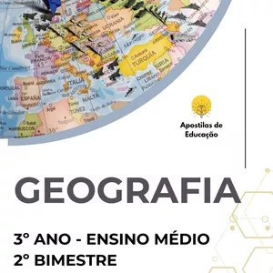 Imagem de capa para o Ebook Geografia 3º Ano 2º Bimestre (Ensino Médio) - Apostila com Planos de Aula