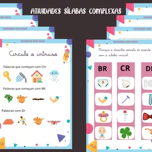 Imagem de capa para o Ebook Apostila de Atividades Sílabas Complexas!