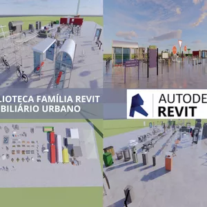 Imagem de capa para o Ebook BIBLIOTECA FAMÍLIA REVIT -MOBILIÁRIO URBANO