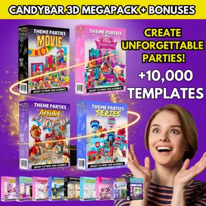 Cover image for Online course CANDYBAR 3D MEGAPACK: +10,000 PRINTABLE BOXES FOR UNFORGETTABLE PARTIES 🍭🎉 + BONUSES! 🎁
