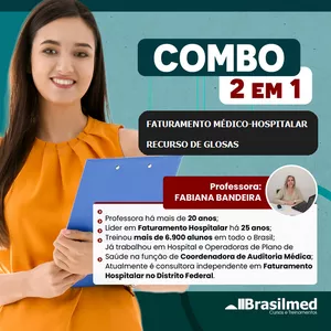 Imagem de CURSO 2 EM 1 - FATURAMENTO MÉDICO-HOSPITALAR E RECURSO DE GLOSAS criado por BRASILMED CURSOS E TREINAMENTOS na hotmart