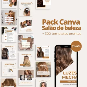 Imagem de capa para o Curso online Pack Canva Salão de Beleza