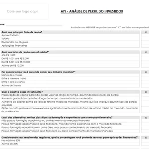 Imagem de capa para o Ebook API - ANÁLISE DE PERFIL DO INVESTIDOR - FORMULÁRIO EM EXCEL AUTOMATIZADO