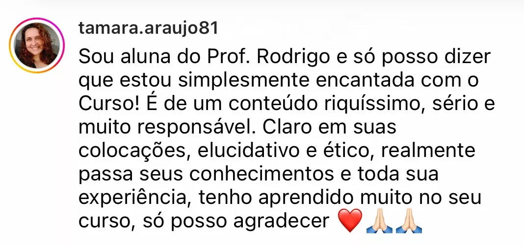 Depoimento de aluna da formação