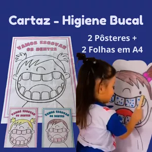 Imagem de capa para o Ebook Cartaz Higiene Bucal - Pôster + Folhas A4