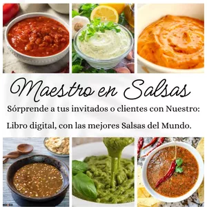 Imagen de portada para Ebook "Maestro en Salsas" +100 de las mejores Salsas del Mundo + Bonos