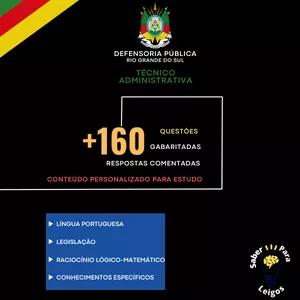 Imagem de capa para o Ebook Técnico Administrativo na Defensoria Pública do Rio Grande do Sul
