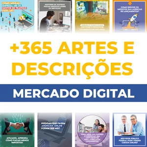 365 Artes e Descrições Prontas - Mercado Digital por Minds Treinamentos