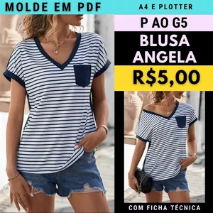 Imagem de capa para o Ebook Molde Blusa Angela