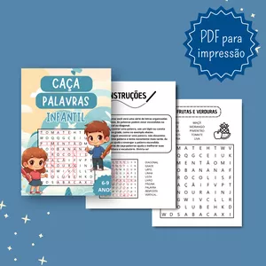 Imagem de capa para o Ebook Caça-Palavras Infantil: Nível Fácil [E-book]