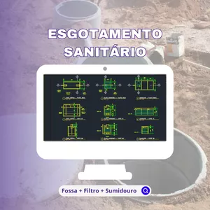 Imagem de capa para o Curso online Projeto Esgoto Sanitário Residencial (Fossa, Filtro, Sumidouro): Memorial de Cálculo e Planta Completa em DWG AutoCad