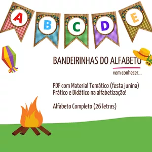 Imagem de capa para o Curso online Bandeirinhas do Alfabeto para Professores (Tema: Festa Junina)