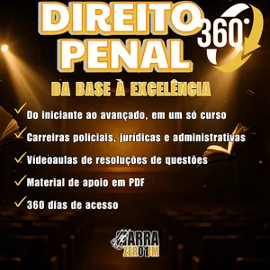 Imagem de capa para o Curso online DIREITO PENAL 360° - ISOLADA DE DIREITO PENAL 