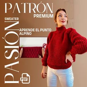 Imagen de portada para Ebook Patrón Premium - Sweater Pasión | Tejer Sueños