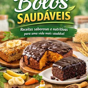 Imagem de capa para o Ebook Bolos saudáveis 