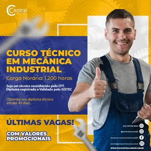 Imagem de capa para o Curso online Curso Técnico de Mecânica Industrial