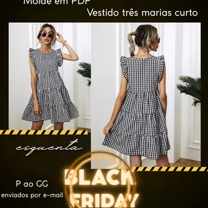Imagem de capa para o Ebook Molde vestido três marias curto 