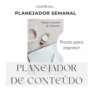 Imagem de capa para o Ebook PLANEJADOR SEMANAL DE CONTEÚDO | CARTÈ