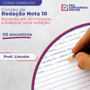 Imagem do curso Curso de Redação Nota 10 - Aprenda a Elaborar uma Redação em 40 Minutos - Prof. Lincoln 