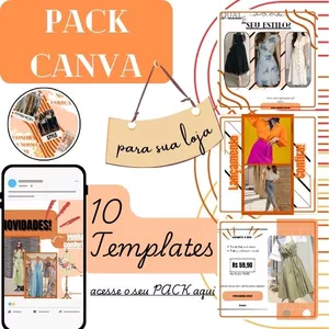 Imagem de capa para o Ebook PACK Canva de Templates para Lojas