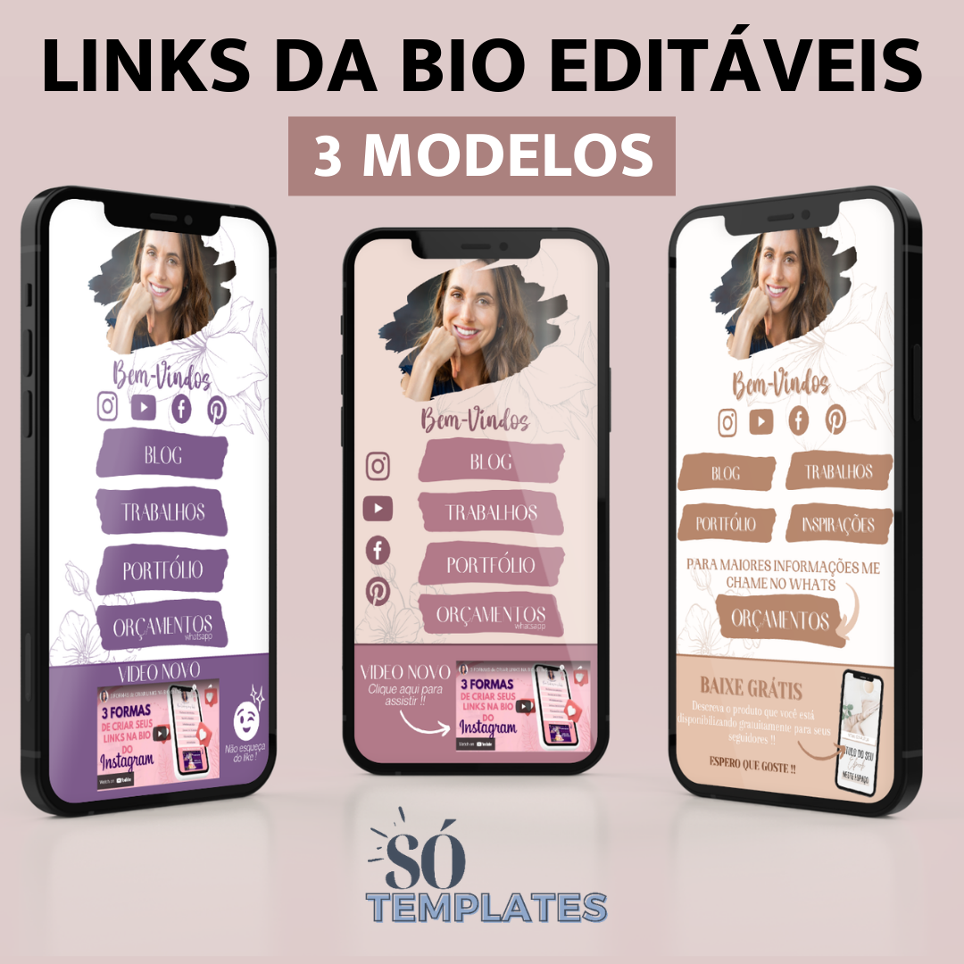 Curso TEMPLATES LINKS DA BIO - 3 MODELOS