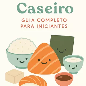Imagem de capa para o Ebook Culinária Japonesa Caseira: Temaki, Hot Roll e Muito Mais