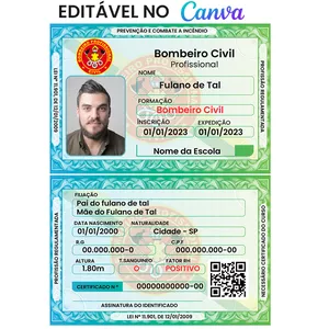 Imagem de capa para o Curso online Carteirinha de Bombeiro Civil  Editável 