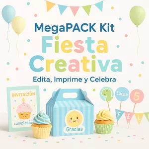 Imagen de portada para Curso online 🎉 Kit PREMIUM Fiesta Creativa - Edita, Imprime y Decora 🥳