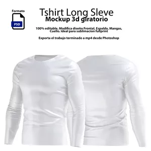 Imagen de portada para Curso online Tshirt Long Sleeve Mockup Giratorio 3D