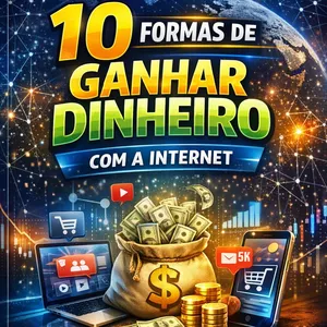 Imagem de capa para o Ebook 10 Formas de ganhar dinheiro com a internet 