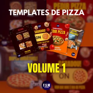 Imagem de capa para o Curso online Kit de templates de Pizzaria para redes socias Volume 1