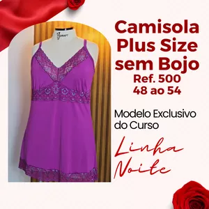 Imagem de capa para o Curso online Camisola Plus Size sem Bojo Ref. 500 do 48 ao 54 (Modelo do Curso Linha Noite)