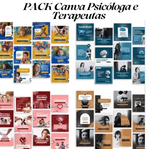 ARTES  CANVA para Psicologas e Terapeutas + de 2500 artes prontas + BÔNUS  