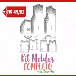 Imagem principal do produto Kit 500 Moldes Masculinos, Infantil e Feminino