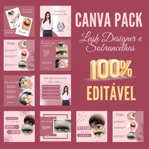 Imagem de capa para o Curso online PLR Canva Lash Designer 