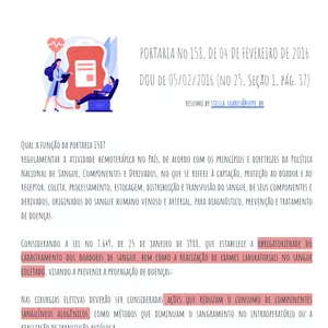 Imagem de capa para o Ebook Portaria nº 158, DE 04 DE FEVEREIRO DE 2016 (Pontos mais Importantes)