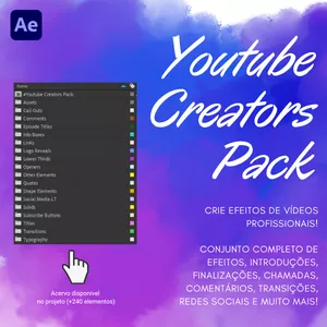 Imagem de capa para o Curso online Youtube Creators Pack para After Effects