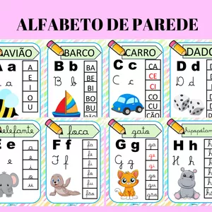 Imagem de capa para o Ebook ALFABETO DE PAREDE COM AS FAMÍLIAS SILÁBICAS