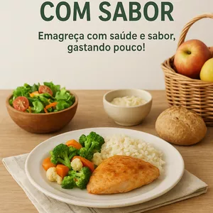 Imagem de capa para o Ebook Emagrecendo com Sabor: Receitas Saudáveis e Econômicas do Dia a Dia