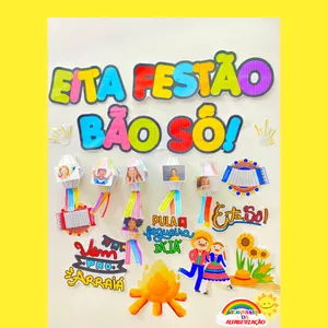 Imagem de capa para o Ebook  PAINEL INTERATIVO FESTA JUNINA COM BALÕES 3D!🎈