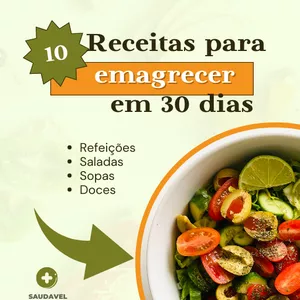 Imagem de capa para o Ebook 10 Receitas Deliciosas Para Emagrecer Em 30 Dias.