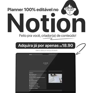 Imagem de capa para o Ebook Planner Notion Editável 2025/ Redes Sociais