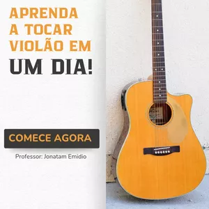 Imagem de capa para o Ebook Aprenda a tocar violão em um dia