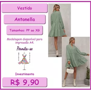 Imagem de capa para o Curso online Molde Vestido Antonella (PP ao XG)