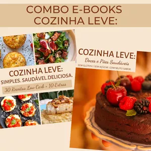 Imagem principal do produto COMBO E-BOOKS VIDA LEVE: LOW CARB + DOCES E PÃES