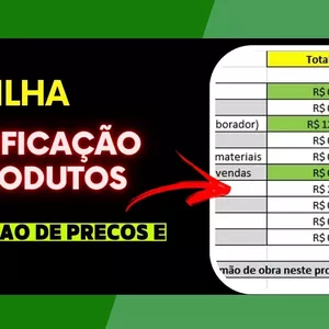 Imagem de capa para o Ebook Planilha de Precificação, I-food, Mercado Livre, Shopee e Mais