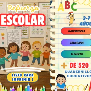 Imagen de portada para Curso online CUADERNILLOS DE REFUERZO ESCOLAR + DE 520 LISTOS PARA IMPRIMIR