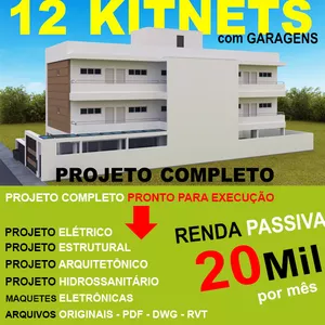 Projeto Completo 12 ou(18) Kitnets para Renda Passiva de 20MiL/mês