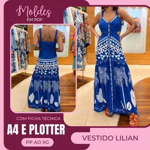 Imagem de capa para o Ebook Vestido Lilian - Molde em PDF